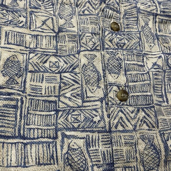 Woolrich Button Up Cotton Shirt Mens Size XL Fish Pattern Fishing Outdoor Blue - Picture 3 of 8